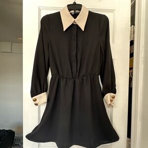 Zara Black Dress with Cream Accents